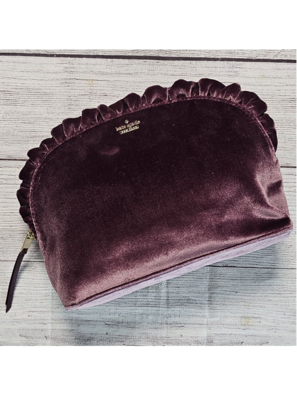NWOT Kate Spade purple velvety accessory bag or makeup bag